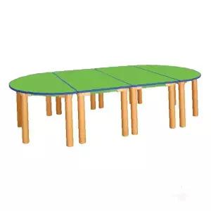 유치원 단체 활동 책상 녹색 상판 열린 구조 교실 협동 놀이 테이블 그룹 학습