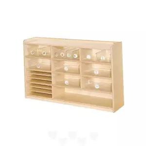 유치원 교구 수납장 원목 합판 조형 영역 정리 가구 어린이집 교육 자료 보관