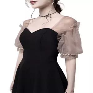 블랙 웨딩 이브닝 드레스 피로연 공연 촬영 검정 시상식