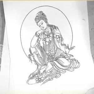 관음화 도안 동양화 채색 불화 보살 그리기 관세음보살