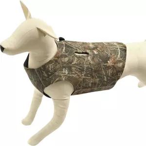 HUNTPAL 대형견용 물새 카모 개 사냥 조끼 하네스 파카 네오프렌 소프트 패딩 반사 조절식 트 핸들 및 목줄