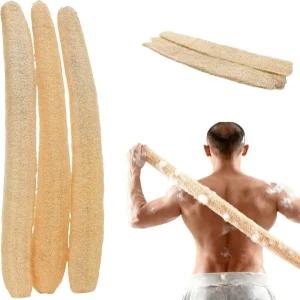 저우보트 3 PCS 27.6-31.5인치 대형 천연 루파 스펀지 각질 제거 스크러버 남성용 샤워 목욕 바디 접시