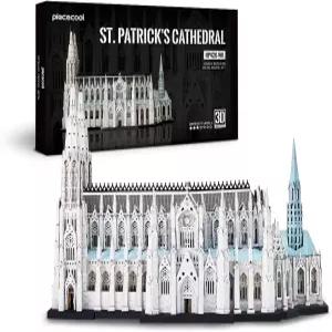 피스쿨 3D 메탈 퍼즐 세인트 패트릭 대성당 모델 키트 뉴욕 건축 건축물 성인 가족 시간을 위한 DIY 취미