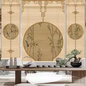 산수화 블라인드 파티션 카페 중식당 커튼 수채화