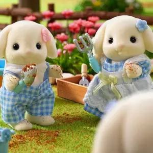 인형 실바니안 패밀리 플로라토끼 남매의 꽃가꾸기 피규어 장난감 역할놀이 완구