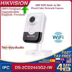 호환  Hikvision DS-2CD2443G2-IW 4MP PoE Wifi AcuSense 고정 큐브 네트워크 카메라 양방향 오디오 인체