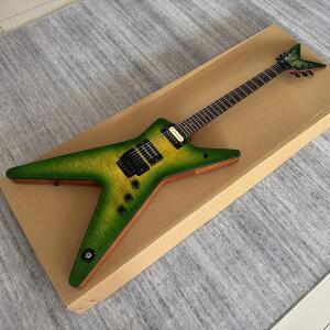 하이 퀄리티 다임 일렉트릭 기타, 대형 포크 모양 더블 쉐이크 비브라토 시스템, 플레임 메이플 탑