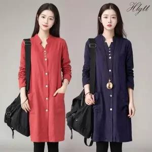 [헬리꽁땡] 롤업 롱셔츠 카라원피스 2종_24636970_671726