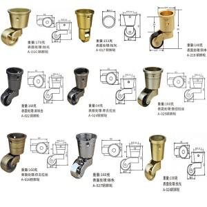 4개/몫 세련된 솔리드 황동 컵 캐스터 회전 범용 라운드  골동품 빈티지 이동 휠  소파 다리 용