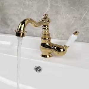 엔틱 수전 화장실 원홀 클래식 세면대 욕실 호텔 엔틱수전 인테리어 골드