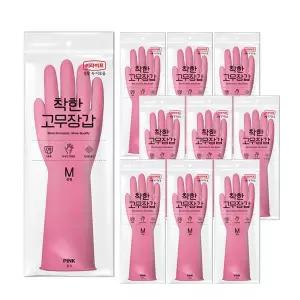 [롯데이라이프]롯데 e-life 고무장갑 NEW 핑크 (중) 10개입