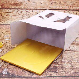 [이룸팩]무지케이크박스 1호+금색하판 5개/케이크상자받침세트