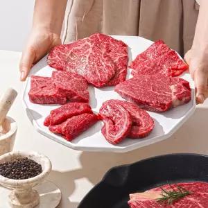 [품질보장]1++No.9 한우 구이 골라담기 차돌박이 외 등심 안심 갈비살 꽃살 국거리