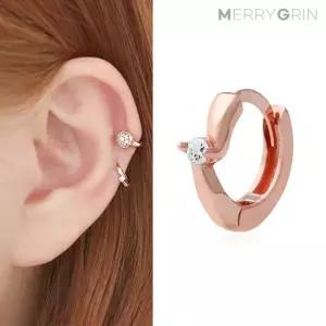 [메리그린] 14K 골드핀 심플 그레이스 링 피어싱 한쪽판매