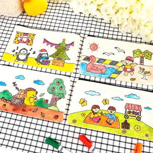 사계절 캔버스백 파우치 천필통 만들기재료 DIY교구