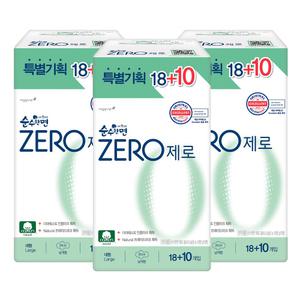 순수한면 제로 생리대 대형 28매x3팩 84매