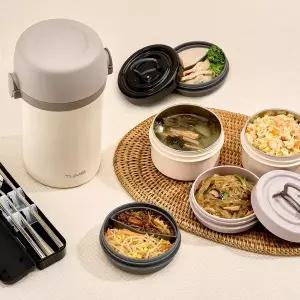 [텀스] 대용량 일체형 보온도시락 + 수저세트 (가방)