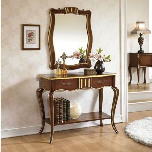 아우라 마호가니원목 클래식 엔틱 콘솔 화장대세트