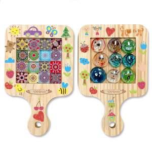 [더조은키즈]강화유리 원목 냄비받침대 DIY 키트(유리구슬)