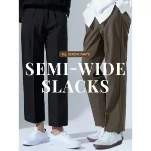 [탑보이] 9부 10부 세미와이드 뒷밴딩 슬랙스 (HT006)