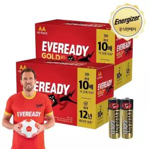 [에너자이저] 에버레디 알카라인 건전지 AA 40입 + AA 40입 (총 80입)