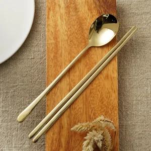 서라벌 티타늄 골드 수저세트 한식 304 스텐 숟가락 젓가락 저분