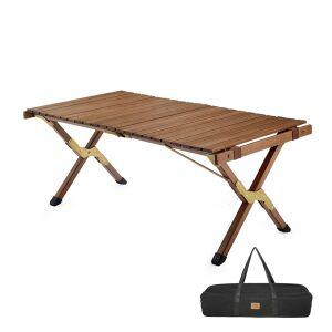 Naturehike 공식 숍 테이블 우드 롤 테이블 롤 탑 테이블 대형 테이블 아웃도어 목제 접이식 122 cm