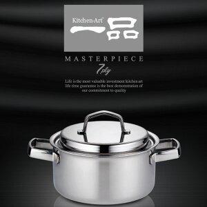 [퀸센스]키친아트 일품(一品) 7-PLY 통칠중냄비 18CM양수