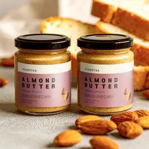 포레스티 국내제조 무첨가 100% 아몬드버터 200g 2병 무가당 무설탕 아몬드스프레드