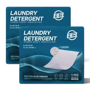테크 한장빨래 시즌6 효소캡처 라벤더 15매 2팩/시트 세탁세제 (184)