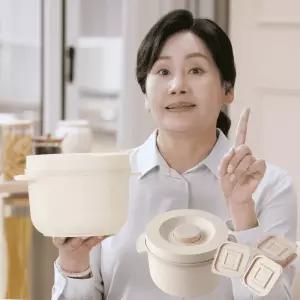 홍여진 하이로 저당밥솥 기본형 스텐형 2L 밥솥+밀폐용기 세트 전자레인지용 저당식 다이어트