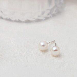 [메리그린] 92.5 SILVER 천연 담수 진주 귀걸이 8mm