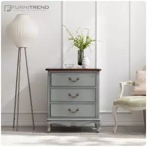 [퍼니트랜드] 르샤700 그레이 3단 엔틱서랍장