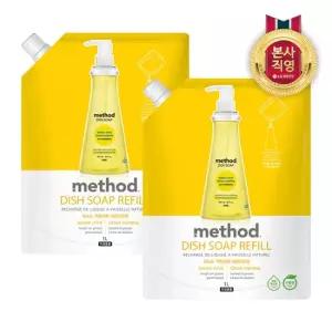 메소드 주방세제 리필 1L 레몬민트 x 2개