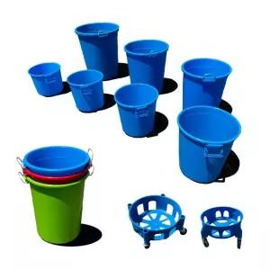 [나코] 파란통 대형플라스틱통 바퀴달린 운반구 업소용 대형통 휴지통