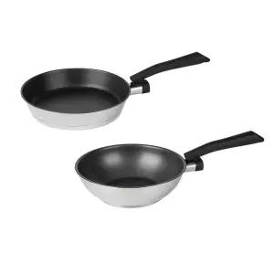 알텐바흐 디펜더스 통5중 스테인레스 후라이팬 24팬+24웍 2종세트 (모든열원용-인덕션 가스레인지)