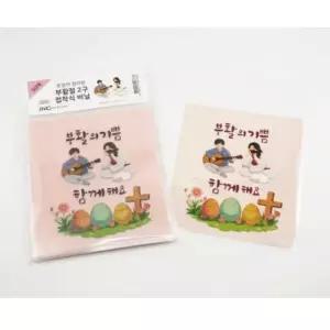 JNC 부활절 2구 접착식비닐 30매 핑크-부활의 기쁨 함께해요 부활절 계란포장