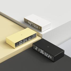 [무아스] 15W 슬림 엣지 미러 무선충전 알람시계 탁상시계