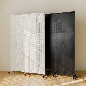 [레트로하우스]틴우드 타공판 철제파티션 1200 스탠드 세트 (바퀴포함)