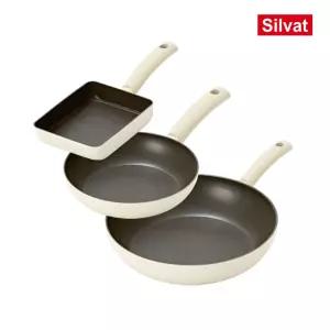 국내생산 향균 99.89% 실바트 순수 IH 프라이팬 3종 세트(18사각/20팬/28팬)