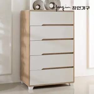 [장인가구]시클리 화이트 800 5단 서랍장