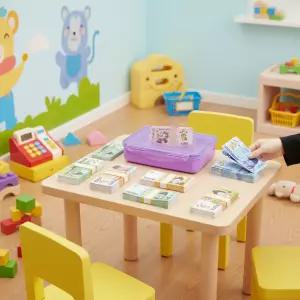 시장놀이 화폐 지폐 모형 가짜돈 계산하기 시장 마트 은행놀이 수연산 학습 (100장)