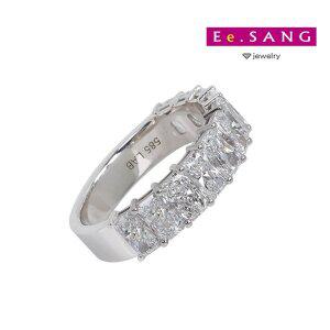 [이상주얼리]/14k 랩 다이아몬드 에메랄드컷 포인트 검지 화려한 데일리 반지