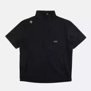 데상트 공용 오버핏 반팔 바람막이 자켓 블랙 SP323TWB72