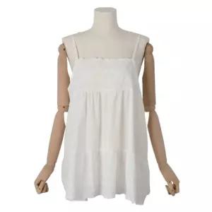 꽃도트레이스 끈조절 박스나시 아사면 레이어드 민소매 보헤미안