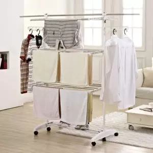 올스텐 화이트 6단 이불봉+부착형 양말걸이 건조대