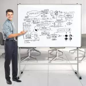 (120x180cm) 이동식 화이트 보드 거치대 세트/칠판/메모/교실/교무실/스탠드/이동/사무용/보드판/게시판