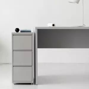 마켓비 3단 서랍장 책상 거실 철제 이동식 0.3 그레이