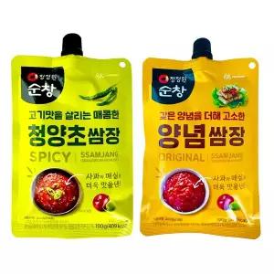 청정원 순창 (양념쌈장 190g x 2개 + 청양초 쌈장 190g x 2개) / 여행용 휴대용 간편개별포장
