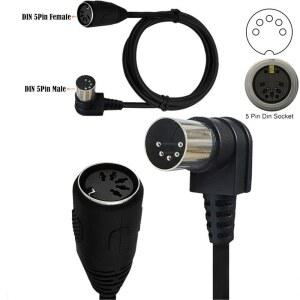 0.5m/1.0m/3.0M 90도 각도 MIDI Din 5PIN 5핀 소켓 남성-여성 오디오 연장 케이블 코드 어댑터